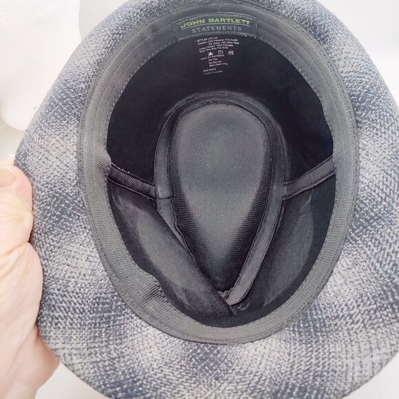 John Bartlett Statements Gray Plaid Fedora One Size Fits Most - Picture 6 of 11